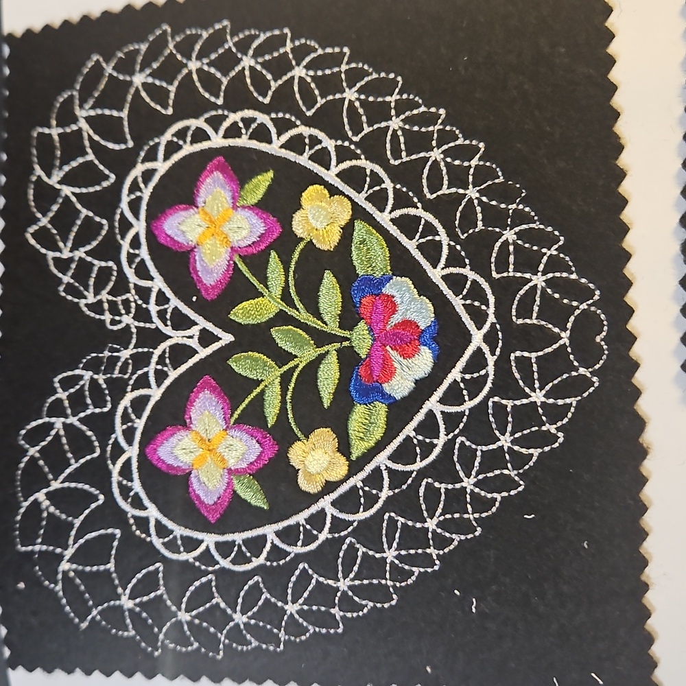 Handmade machine embroidery patch